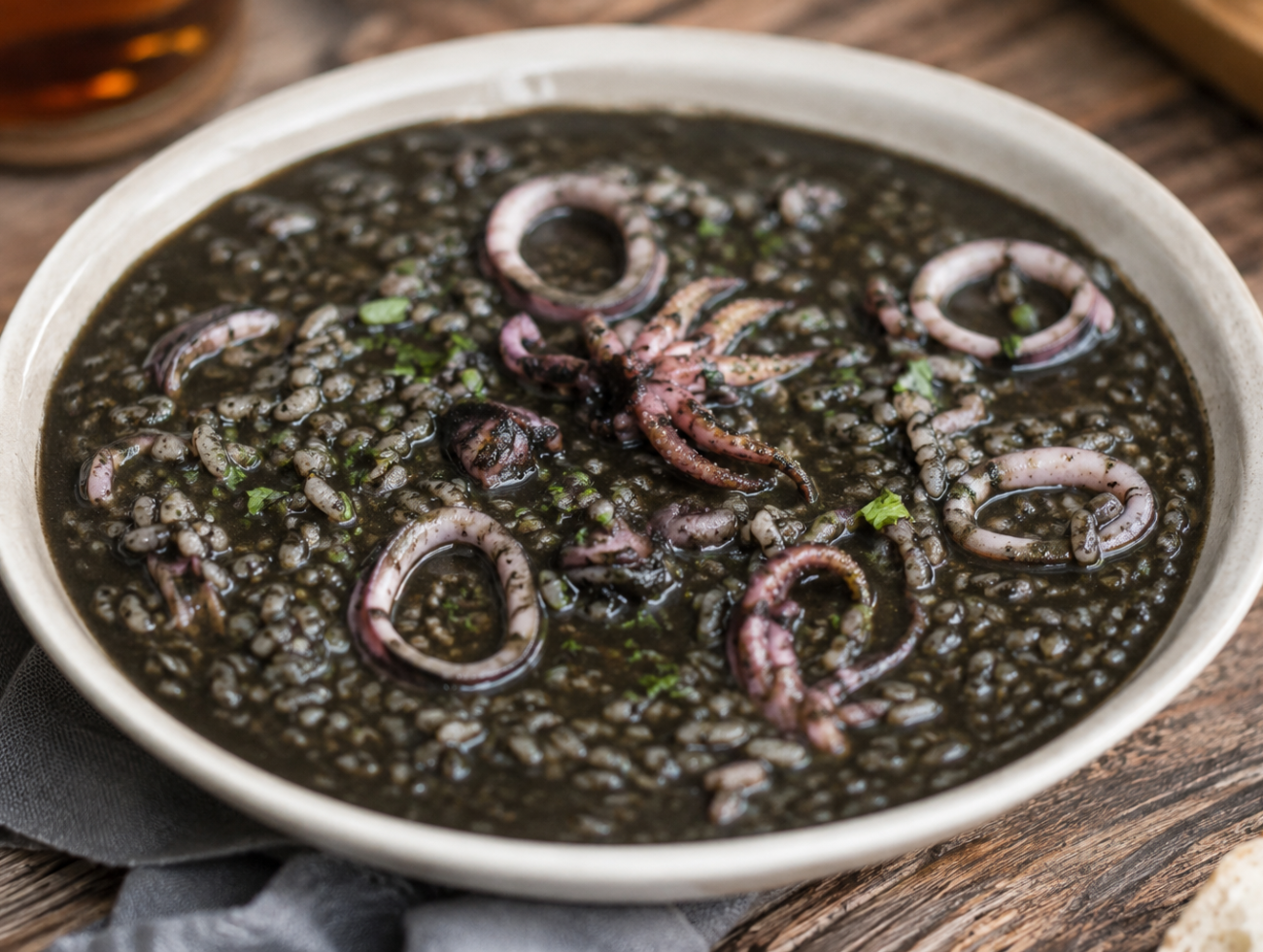 Spanish Brothy Rice with Squid (Arroz Caldoso con Calamares)
