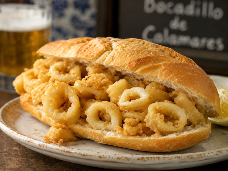 Madrid-Style Fried Calamari Sandwich