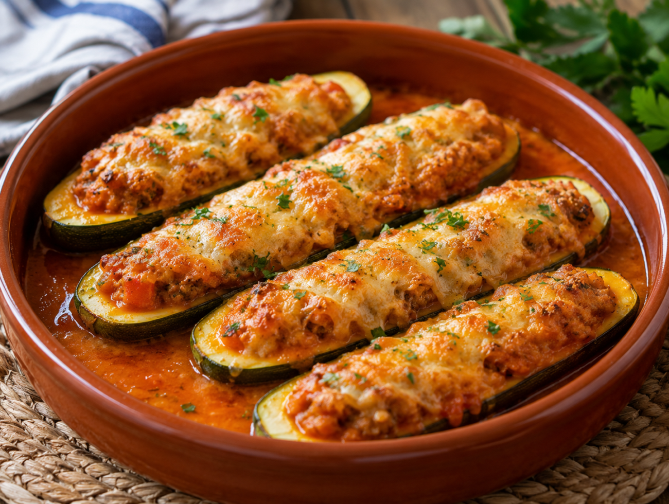A Coruña–Style Ham and Cheese Stuffed Zucchini