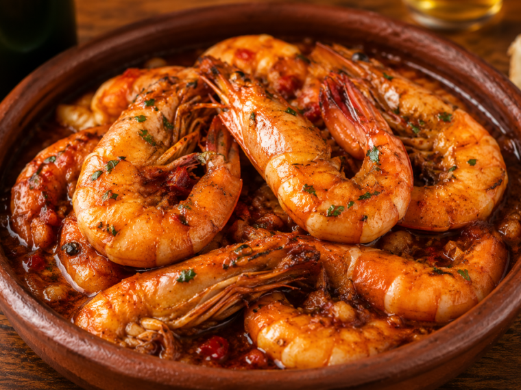 Spanish Cognac Shrimp with Garlic and Lime