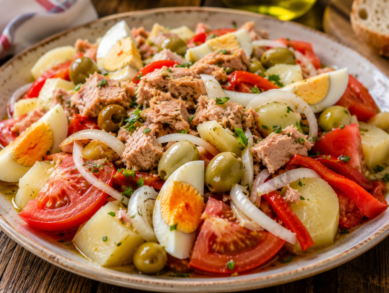 Cantabrian Potato, Tuna, and Egg Salad (Piriñaca)