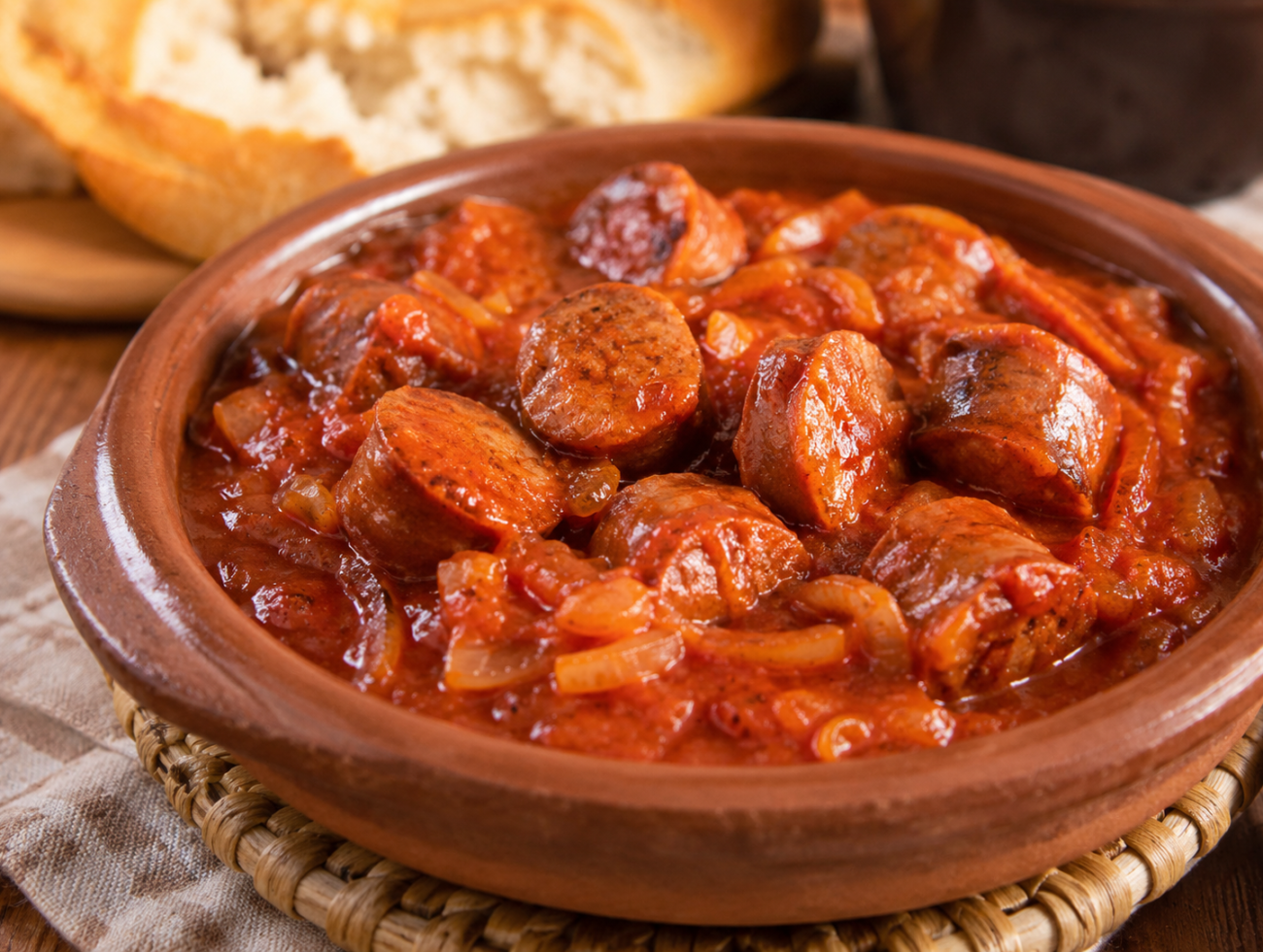 Spanish Sausage and Potato Stew in Tomato Sauce