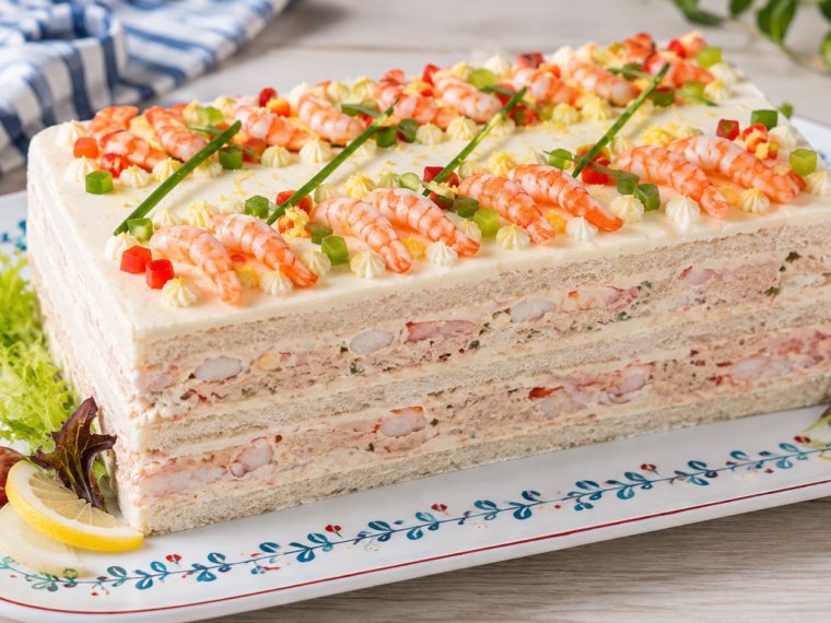 Cold Tuna and Shrimp Sandwich Cake
