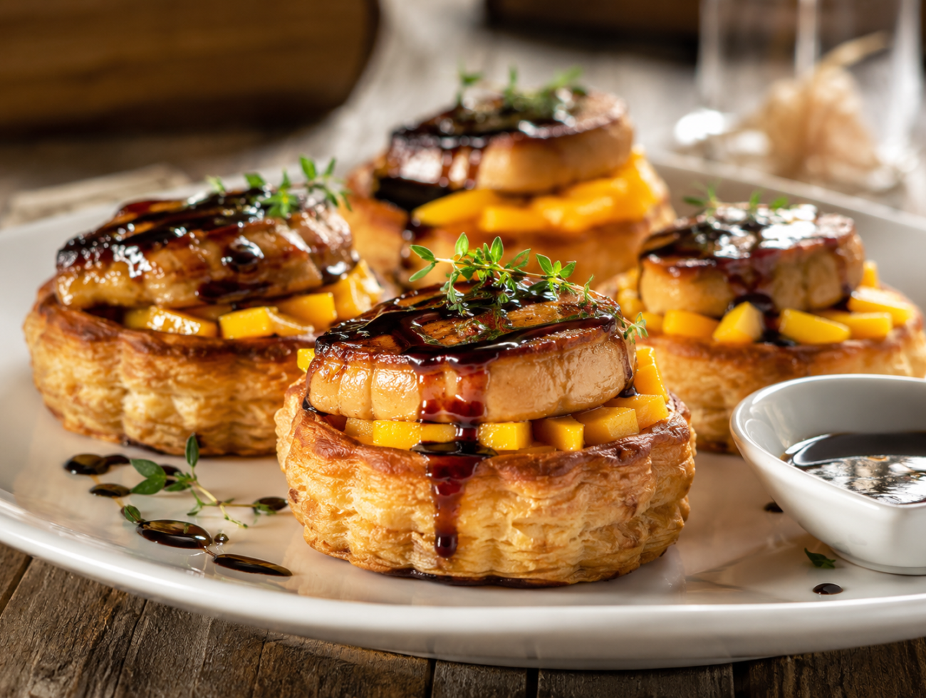 Puff Pastry Tartlets with Mango and Foie Gras