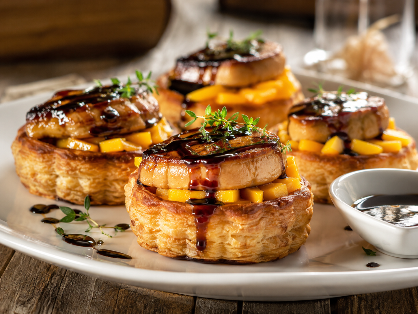Puff Pastry Tartlets with Mango and Foie Gras